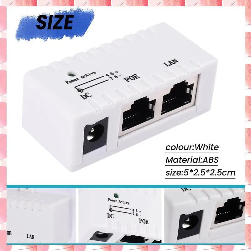 JAJA Poe Splitter Poe Injector Rj45 DC 5,5 мм X 2,1 мм Вход Пассивный Poe-инжектор Разъем адаптера для сетевой камеры IP
