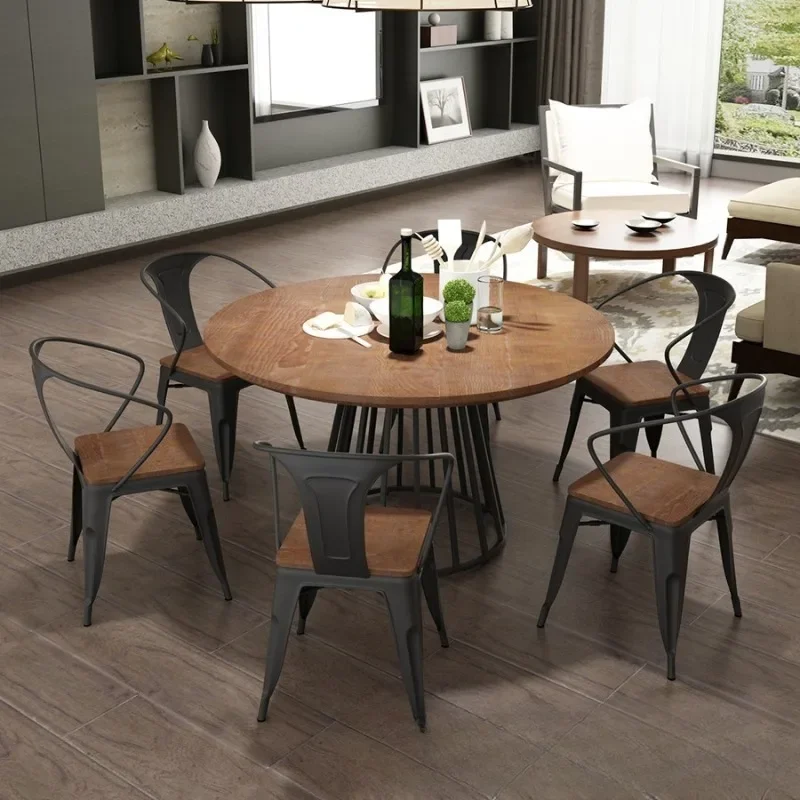 American restaurant, restaurant box, large round table, restaurant round table and chairs, retro booth, solid wood