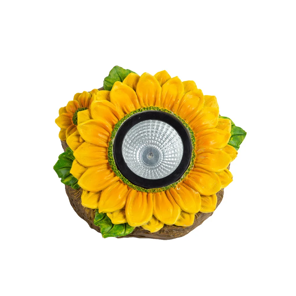 Solarna lampa w kształcie słonecznika do dekoracji ogrodu, wodoodporna, z ciepłym światłem LED, do montażu na ścianie, ścieżce, trawniku.