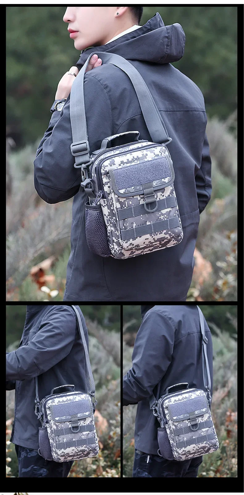 Taktische Militär-Hüfttasche, Molle Outdoor-Handtasche, wasserdichte Tasche, Camping, Reisen, Wandern, Trekking, Jagd, Umhängetaschen – Detail 11
