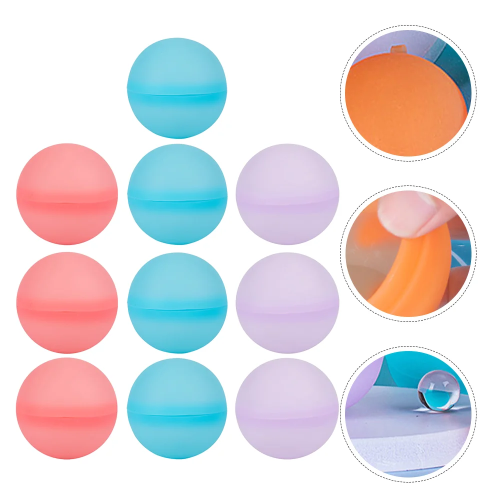 

10 Pcs Ballon Kids Summer Toys Beach Game Prop Reusable Water Balloons Props Sand Silica Gel Pool Party Supplies Balls