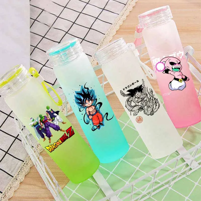 

500ml Dragon Ball Colored Water Cup Anti Slip Frosted Glass Water Bottle Heat-resistant Leak Proof Kettle Friend's Birthday Gift