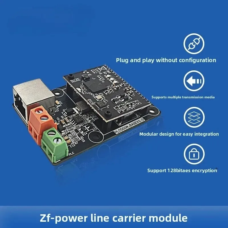 Power Carrier PLC Module 500Mbps High-speed Network Transmission, Power Line Power Supply Network Simultaneous Transmission