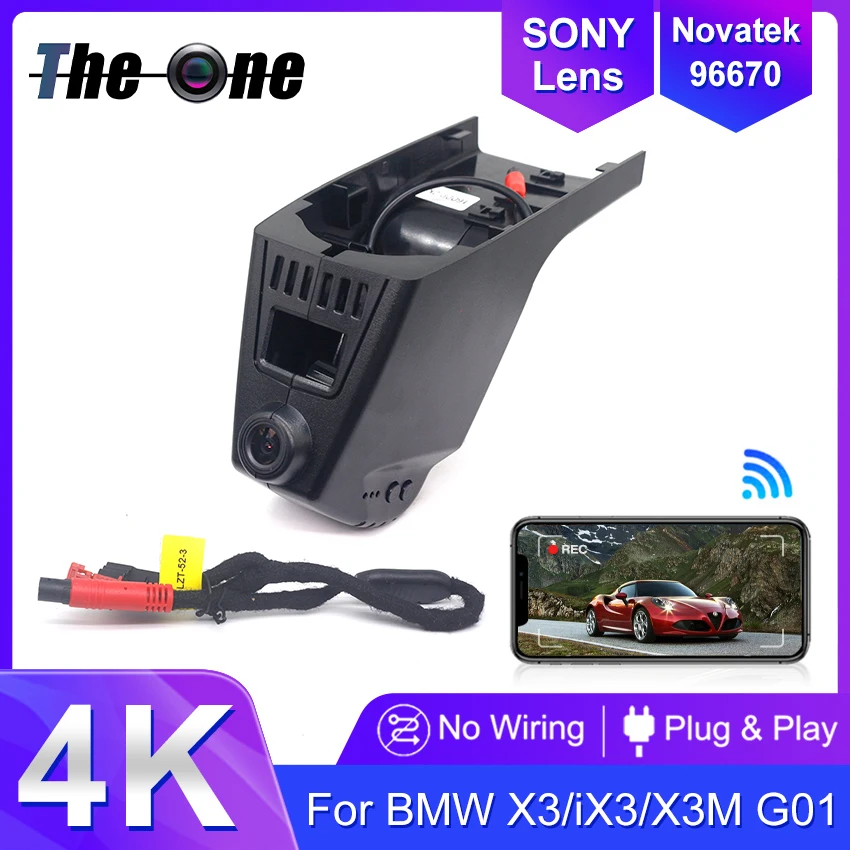 Plug and play 4K Dash Cam for BMW X3/iX3/X3M G01 2018-2024, UHD Car Camera, Loop Recording, Easy Install, WDR, Built-in WiFi
