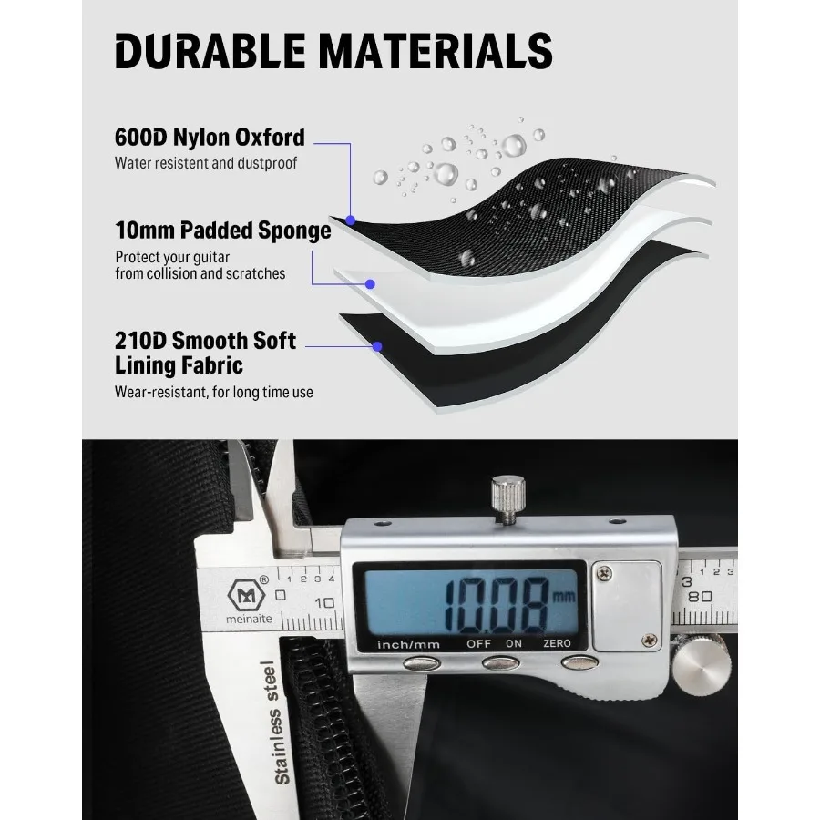 40 41 بوصة الغيتار الصوتية 0.4 بوصة سميكة الحشو الإسفنج 600D Ripstop مقاوم للماء النايلون لينة الغيتار حقيبة جيتار مع 3 جيوب