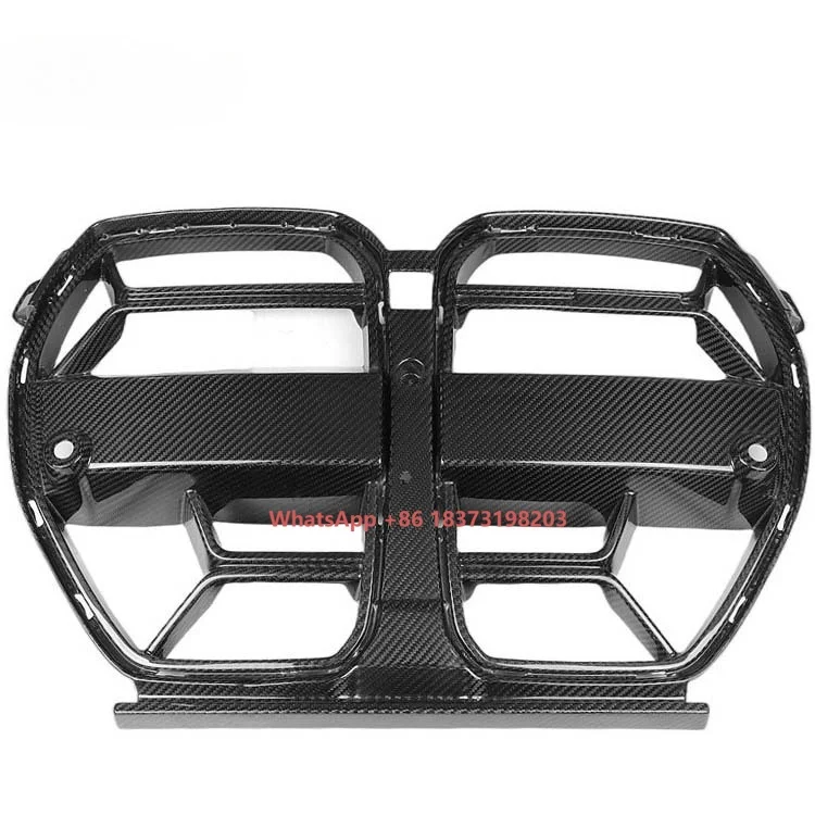 

Для G80 G82 G83 M3 M4 Модифицированная CSL стильная сухая передняя решетка из углеродного волокна Передний бампер Черная решетка из углеродного волокна Решетка радиатора