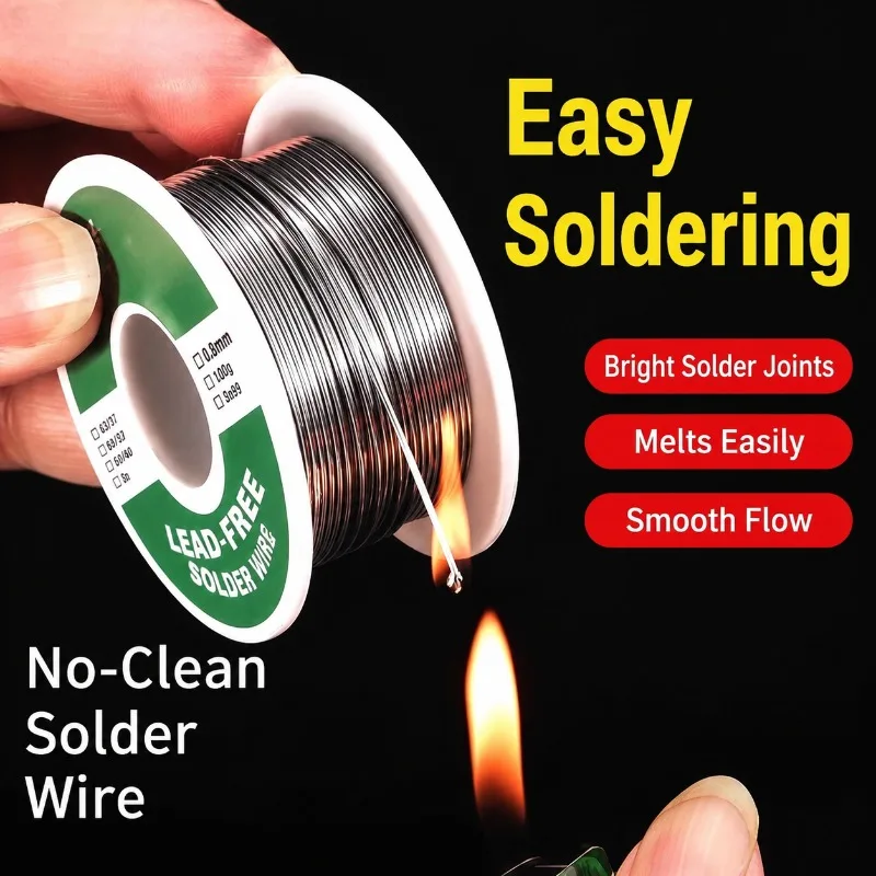 High Purity Stainless Steel Solder Wire Eco-friendly Soldering Tin Reel Portable Welding Rod Usable with Lighter Convenient