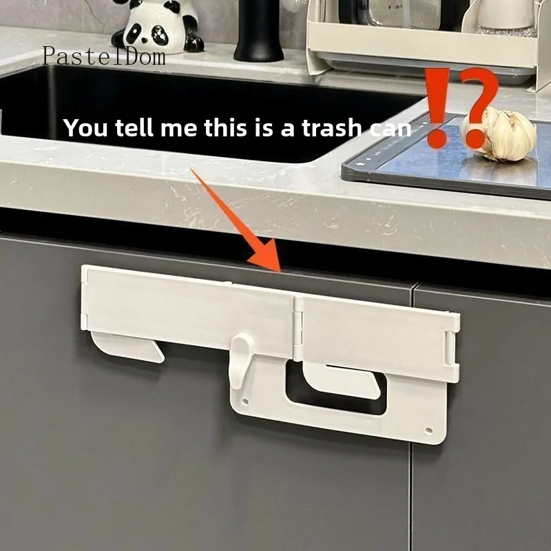 New Foldable Wall‑Mounted Trash Holder, No‑Drill Deodorant Odor‑Free Bathroom Multi‑Functional Storage Organizer