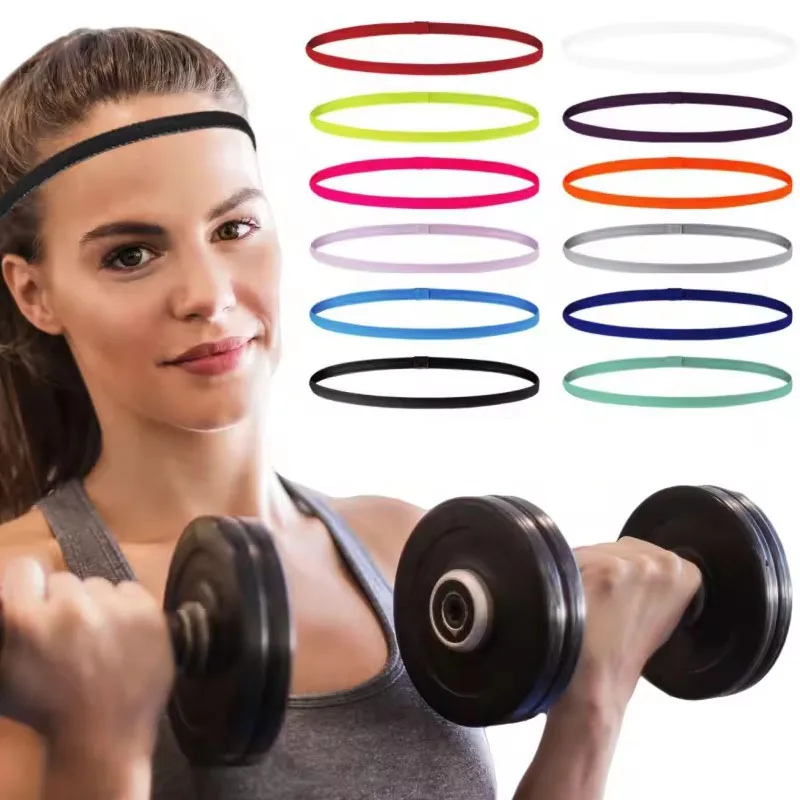 5-15pcs Candy Color Women Men Yoga Hair Bands Sports Headband Girl Sport Elastic Rubber Sweatband Football Running Stretch