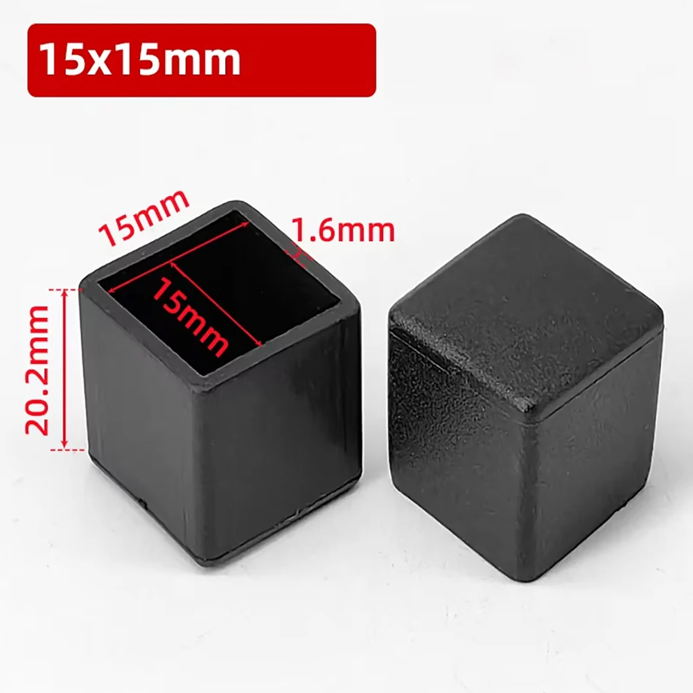 

Square Rubber Chair Leg Pad 10*10mm~100*100mm Furniture LegTable End Plug PVC Silent Anti Slip Floor Protection Cap Foot
