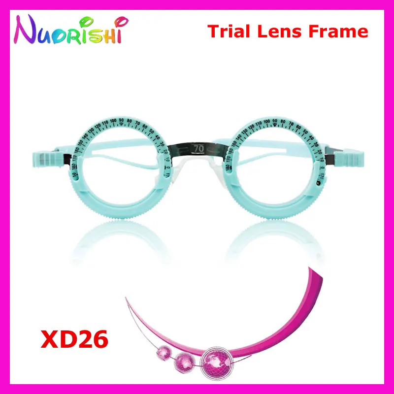 XD26 1 piece  Light Weight Titanium and Al-mg Optometry Blue Trial Lens Frame Fixed PD 50mm to 72mm