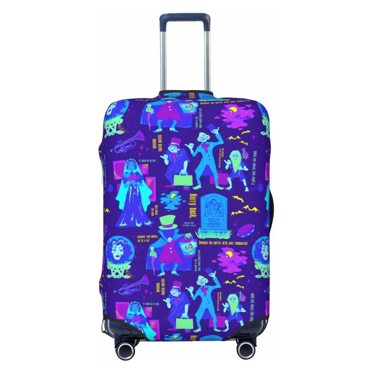 

Fashion Happy Haunted Mansion Luggage Cover Protector Washable Halloween Travel Suitcase Covers