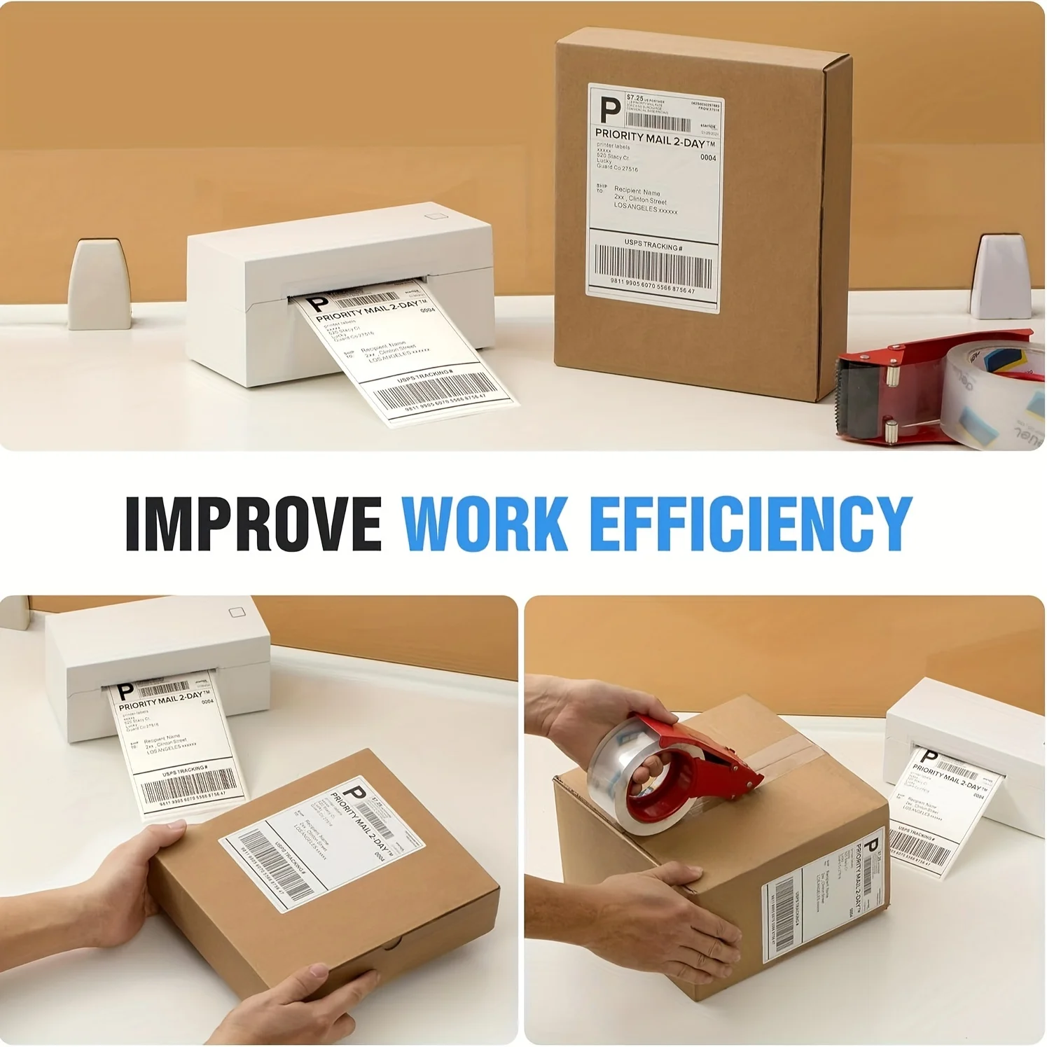 500/350 ورقة 4 "x 6" 4 ''x 4'' ورق لصيقة علامة حرارية 100x150 مللي متر ملصقات بمادة لاصقة لملصقات الشحن الحراري تسمية الباركود السريع