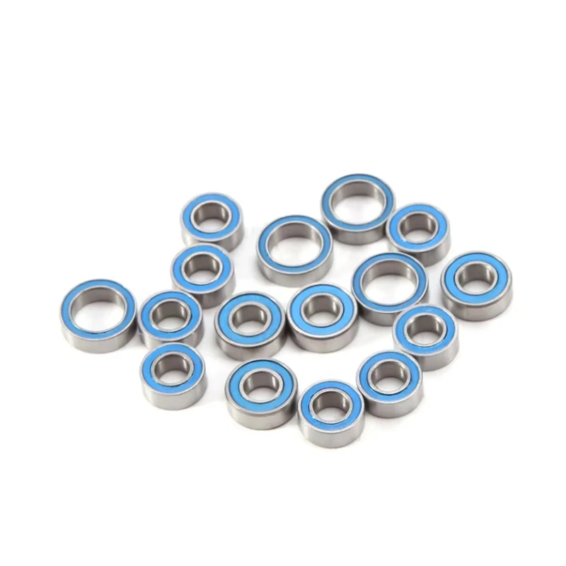 16PCS Rubber Sealed Ball Bearing Kit for Tamiya TT02 TT-02 TT02D TT-02D 1/10 RC Car Upgrades Parts Accessories