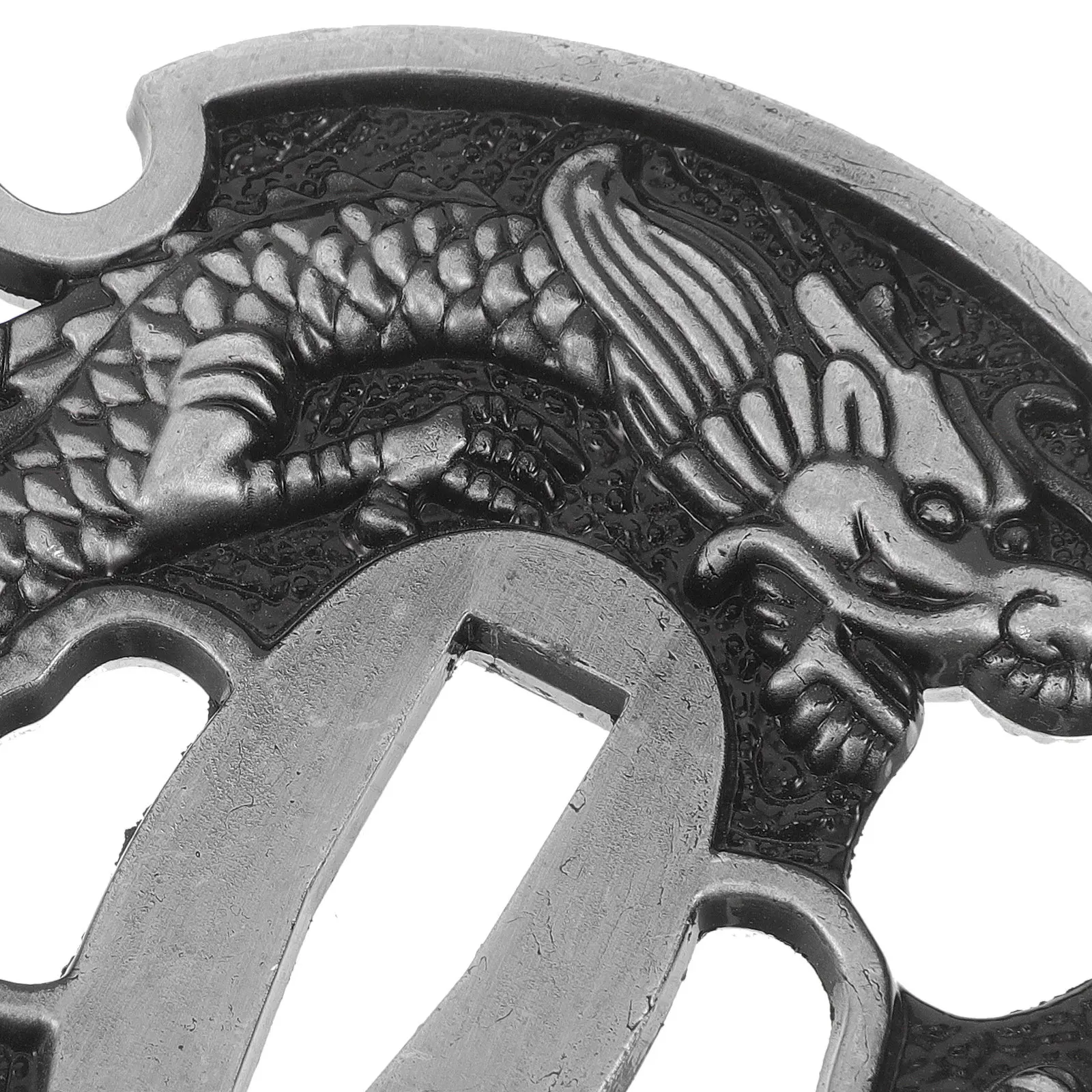 Traditional Samurai Tsuba Handguard Japanese Protector Iron Alloy Detailed Engraving Martial Arts Display