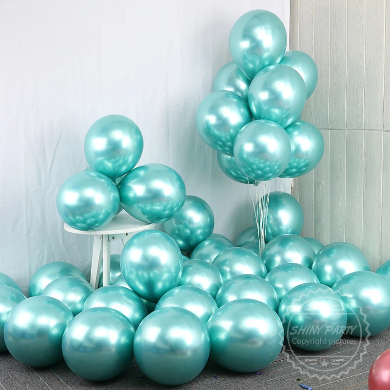 12inch 20pcs/set Chrome Metal Balloon Transparent Sequin Latex Balloons Wedding Decoration Birthday Party Festival Scene Layout view 6