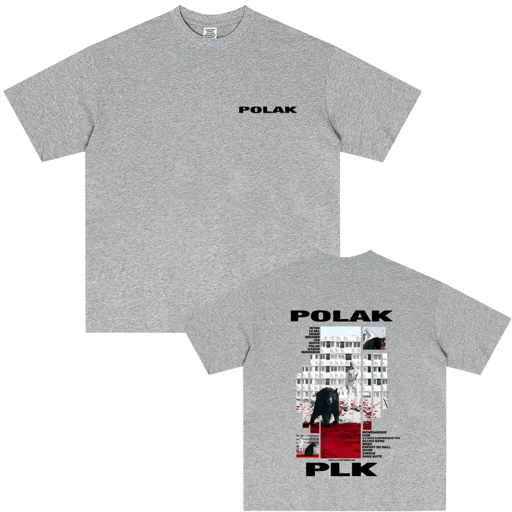 مغني الراب Plk Polak الجرافيك تي شيرت الرجال النساء موضة البوب الموسيقى الشارع الشهير الذكور عادية القطن تي شيرت للجنسين خمر الهيب هوب تيز