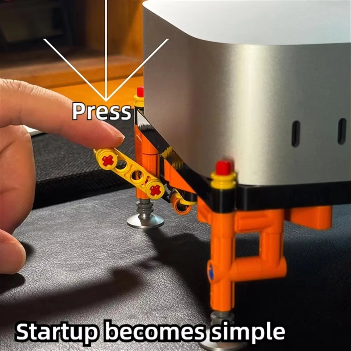 Building Block Host Stand for Mini / Pro Front Switch Button One-Click Power on Assembly Base for Mini