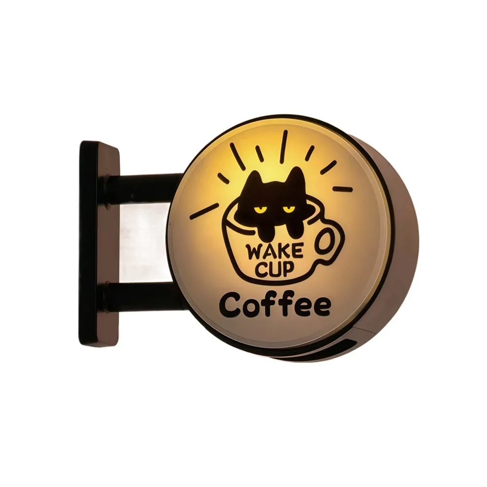 Creative Atmosphere Coffee Corner Light Sign Retro Style Magnetic Glowing Fridge Magnet Soft Light Decoration
