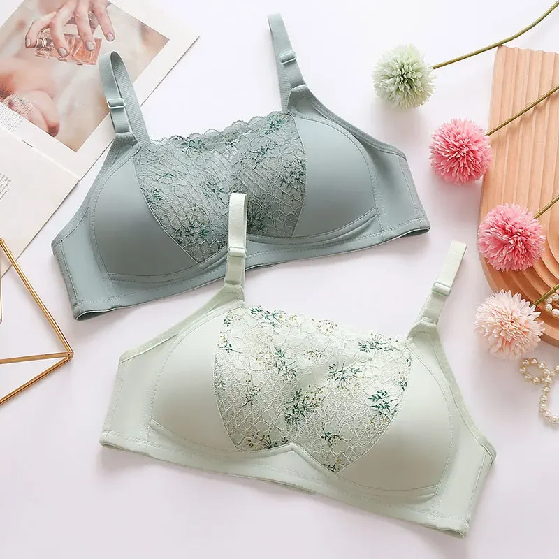 Women Tube Top Plus Size Comfortable Bras Thin Lace Sexy Gathering Bra Push Up Bralette Sensual Lingerie Fancy Underwear