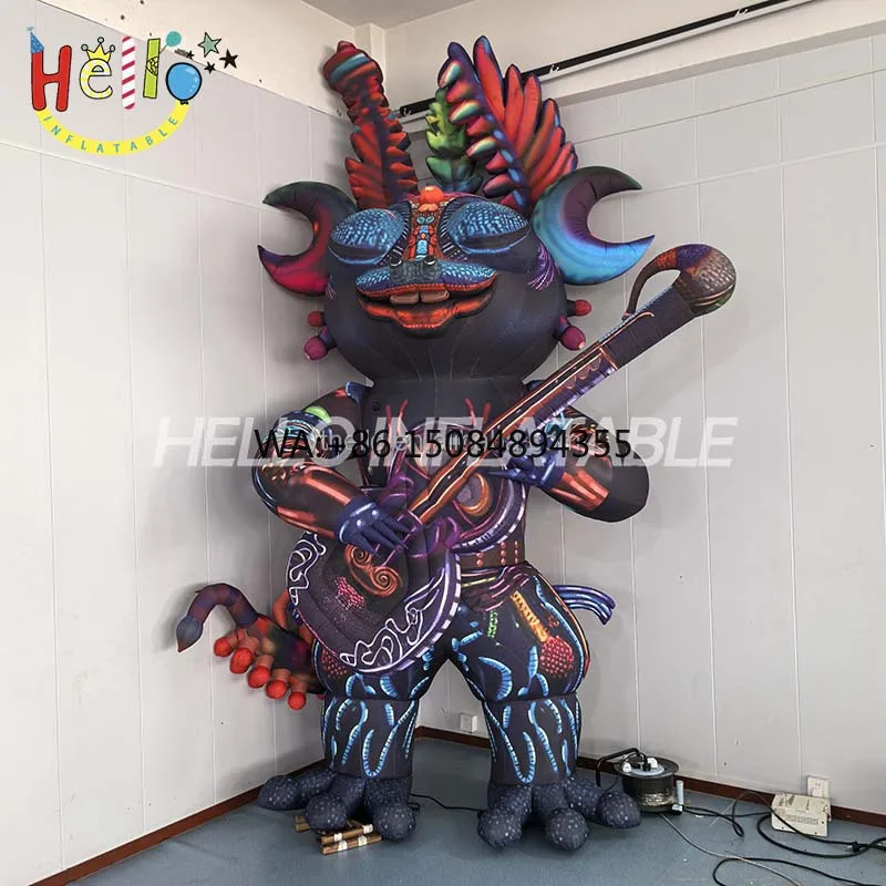 Muñeca Inflable Creativa con Diseño de Estilo de la Civilización Antigua Azteca/Maya de 4 Metros de Altura y Cultura Musical Moderna