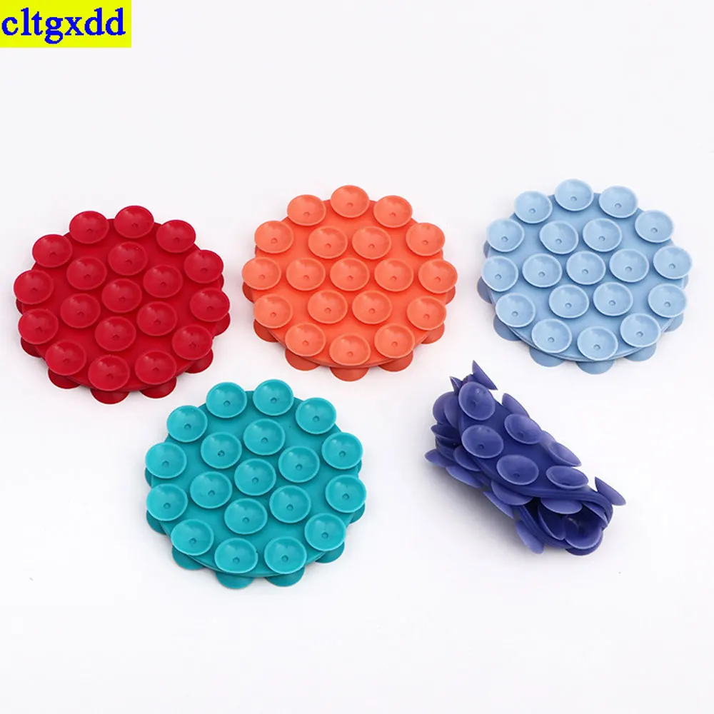 Cltgxdd 1 조각 원형 양면 실리콘 흡입 컵 새로운 내구성 19 입자 흡입 컵 다기능 전화 홀더