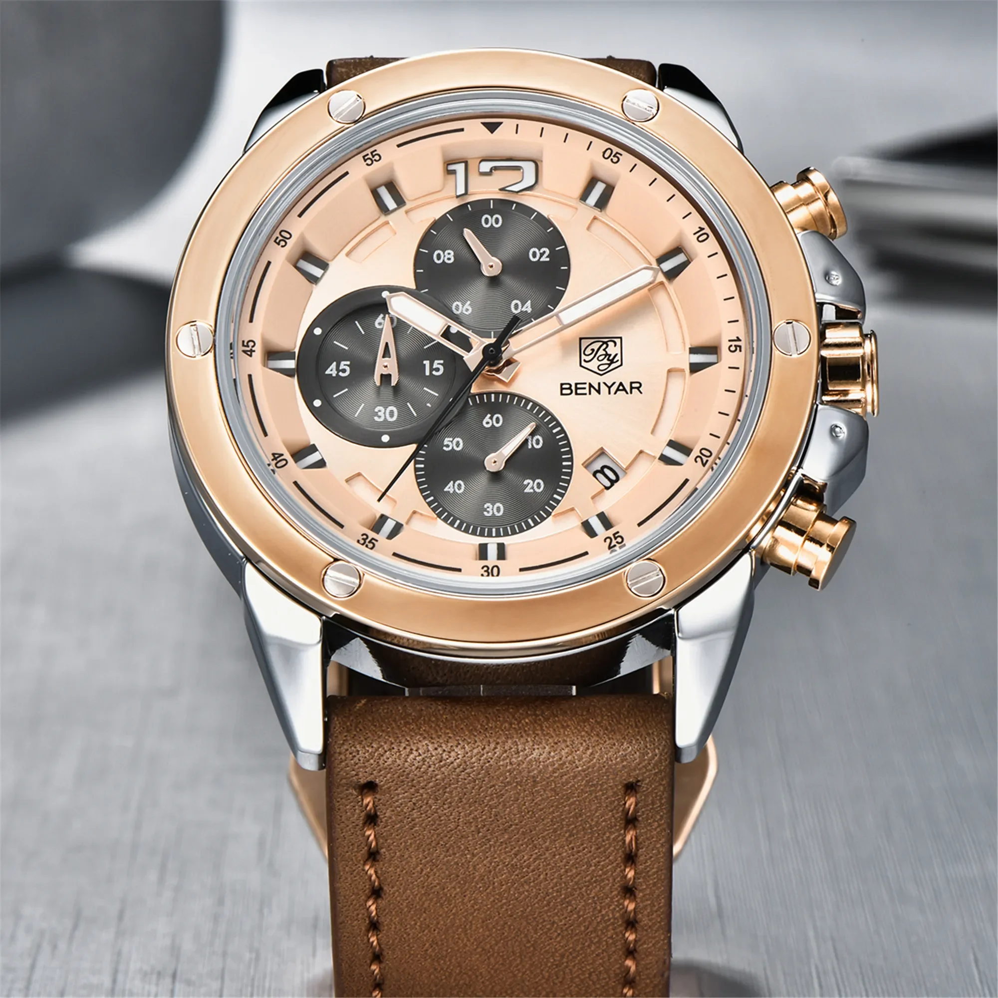 BENYAR Top Luxury Brand 2023 New Men's Watches Multifunction Quartz Sport Chronograph Watches Men Wrist Watch Relogio Masculino