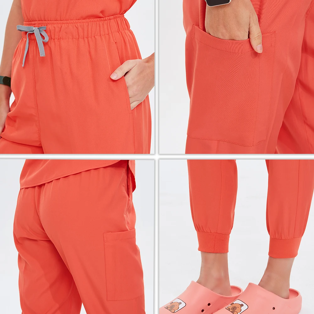 Quick-Dry Mandarin Medical Uniforms Jogger Scrub Sets Hospital Surgical Dentist Suit Clinic Doctor Nursing Work Uniform S22