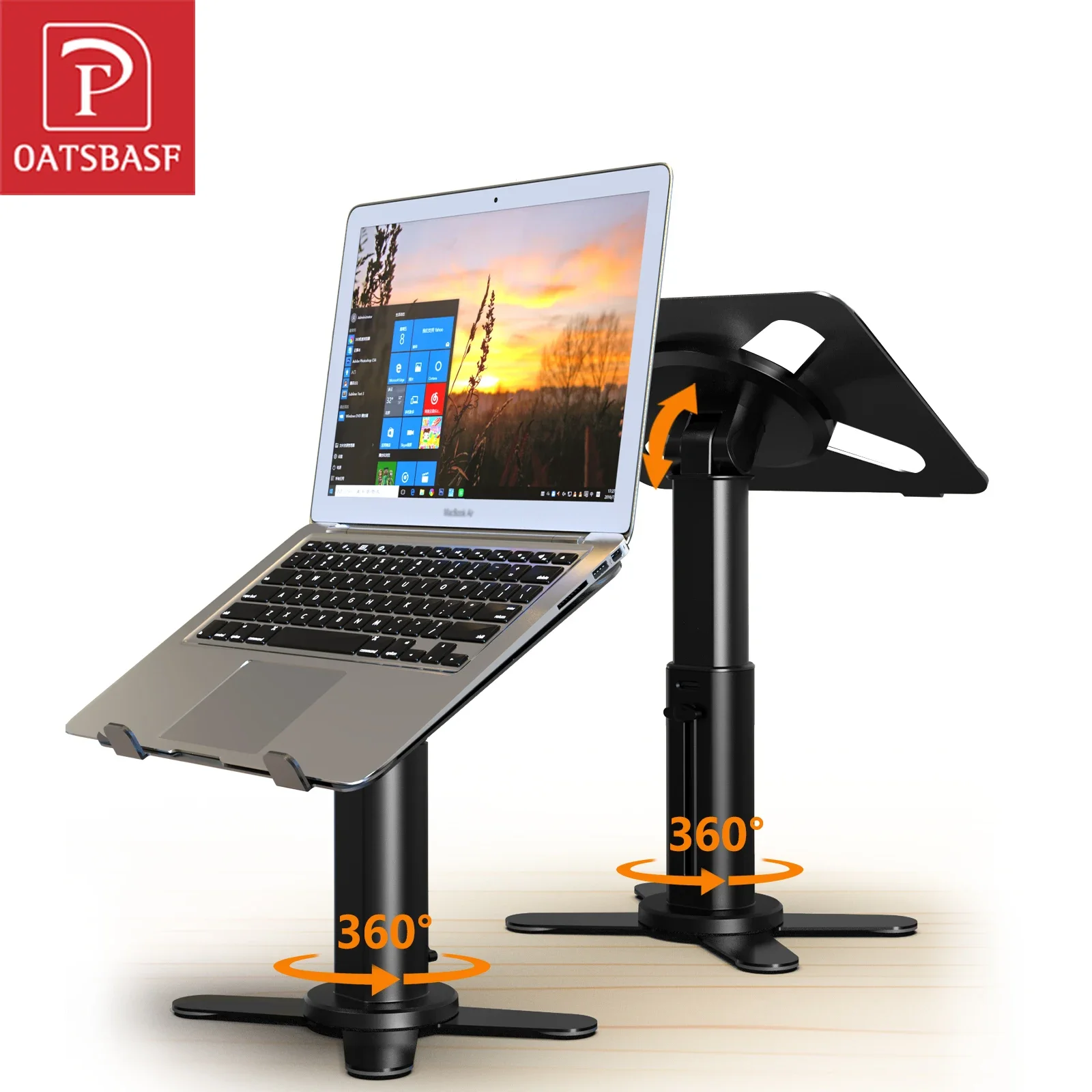 

Oatsbasf Desktop Laptop Riser Computer Stand Height Angle Adjustable Portable Laptop Table Stand for 11-17.3in Notebook Holder