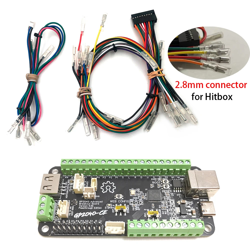 GP2040 Advanced Breakout Board USB Passthrough Fighting Board for