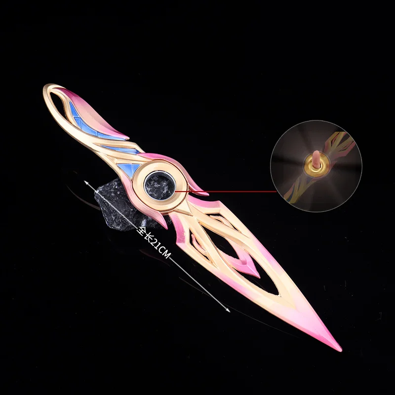 21 سنتيمتر Valorant Mystbloom كوناي تدوير بطل كوناي نموذج معدني لعبة المشاجرة السيف سلاح الشكل سكين لعبة الأولاد الهدايا #3