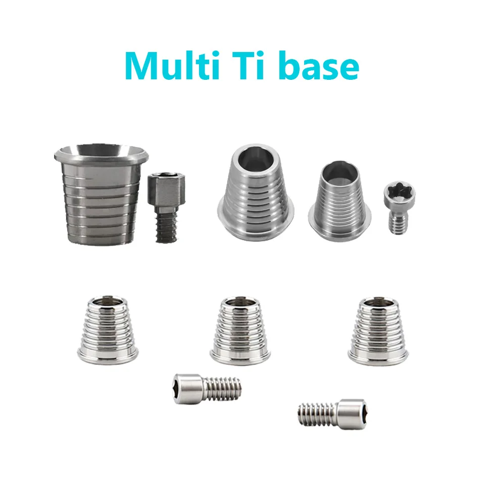 10Pcs Dental Implant Multi Unit Ti Base Abutment Titanium Sleeve Screw Fits Osstem Megagen Dentium Dentistry Lab Materials