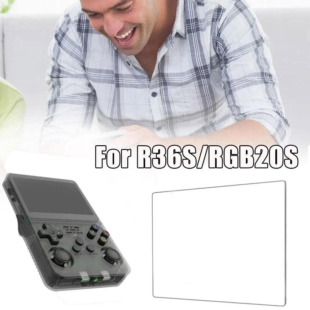 Película temperada para consoles de jogos portáteis r36s rgb20s, anti arranhões, à prova de poeira, película protetora, acessórios de jogos 202 s6x7