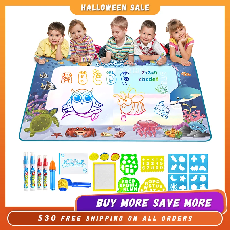 Water Doodle Mat toddler Alphabet DIY Painting Writing Color Doodle Drawing Mat Toy Bring Magic Pens Educational Toys