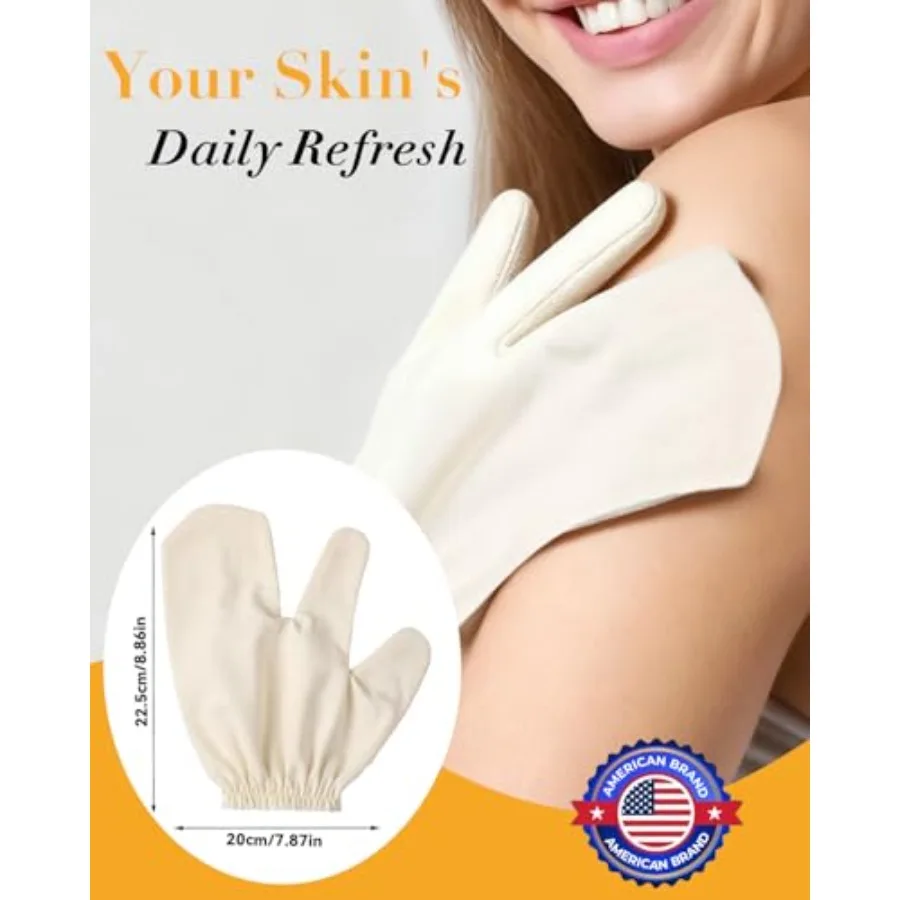 ถุงมือขัดผิวไหมแท้ 4 ชิ้น สำหรับนวดตัวและแปรงแห้งแบบอายุรเวท พร้อมสายรัดข้อมือแบบยืดหยุ่น เหมาะสำหรับสปา อาบน้ำ และส