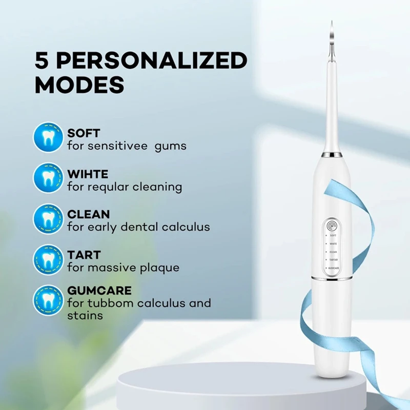 Electric Toothbrush 5 Gear Modes Wireless Plaque  Organic Teeth Whitening Kit Calculus Scaler  Mirror