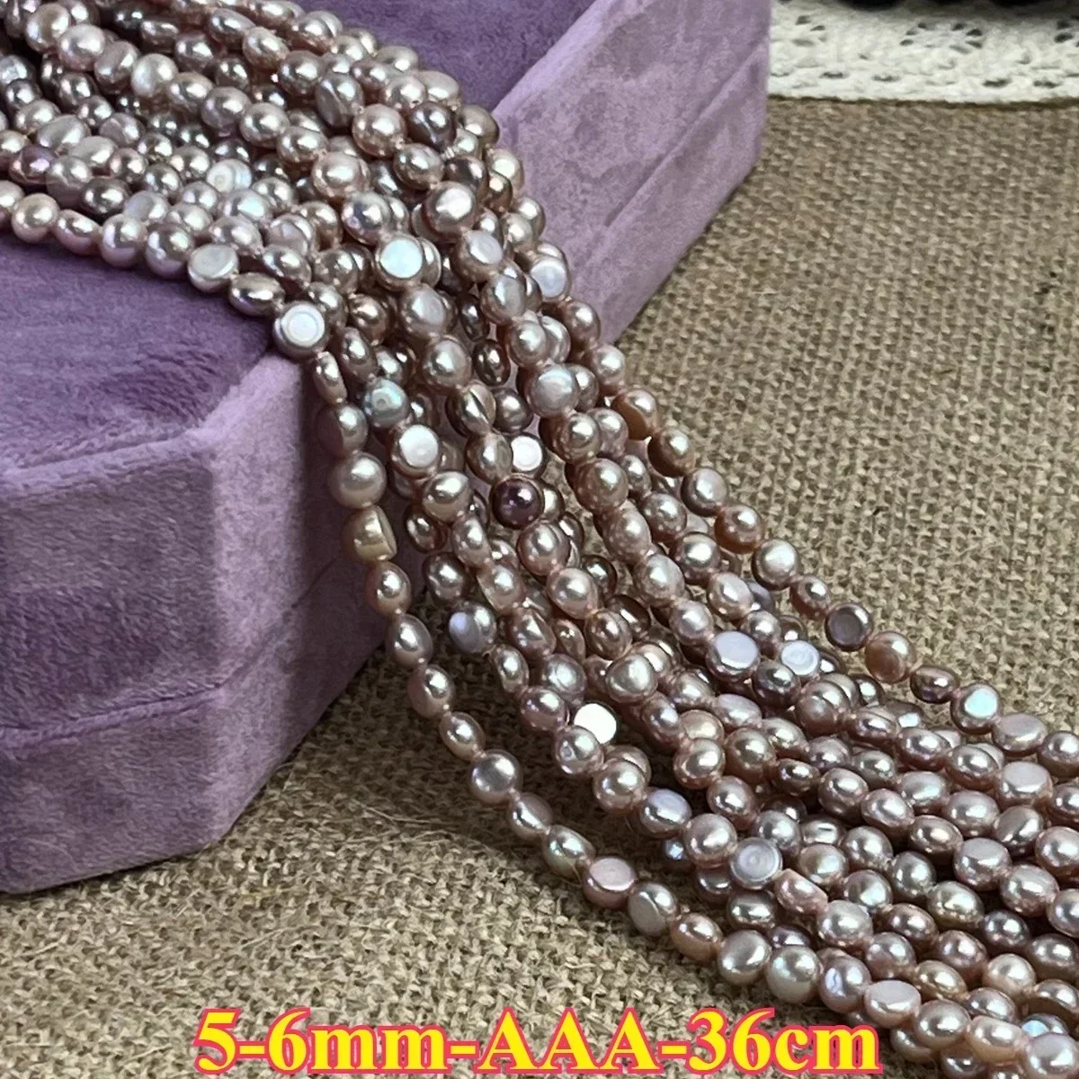 

5-6mm Natural Freshwater Pearl Purple Irregular Flat Bead Jewelry Make DIY Necklace Bracelet Women Wedding Factory Wholesale
