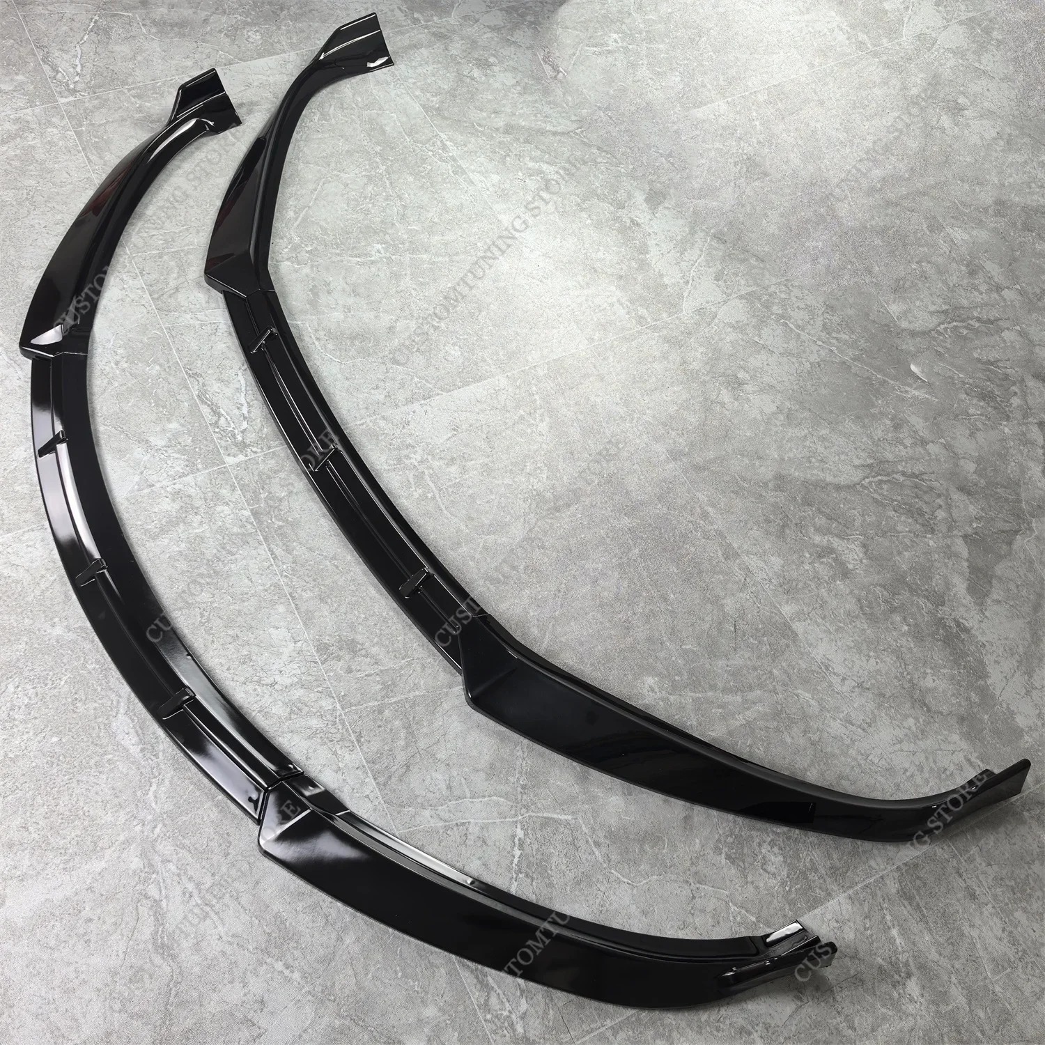 광택 블랙 ABS 자동차 앞 범퍼 립 스포일러 스플리터 디퓨저 Canards Retroft For Tesla Model S 2012-2020 Bodykits Tuning 썸네일 5