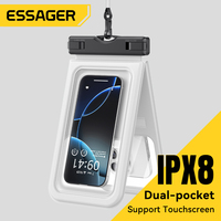 Essager IPX8 Dual-pocket Waterproof Phone Case Dual Compartment Floating Swimming Diving Snorkeling Bag for iPhone 16 15 14 13