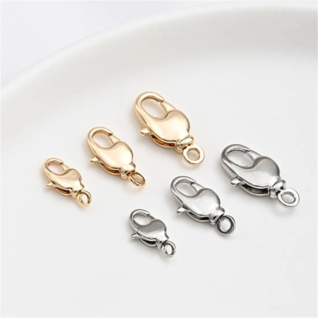 Universal Rotating Buckle Korean Lobster Buckle 14K Gold Wrapped Bracelet Necklace Closing Spring Buckle Handmade DIY Accessorie