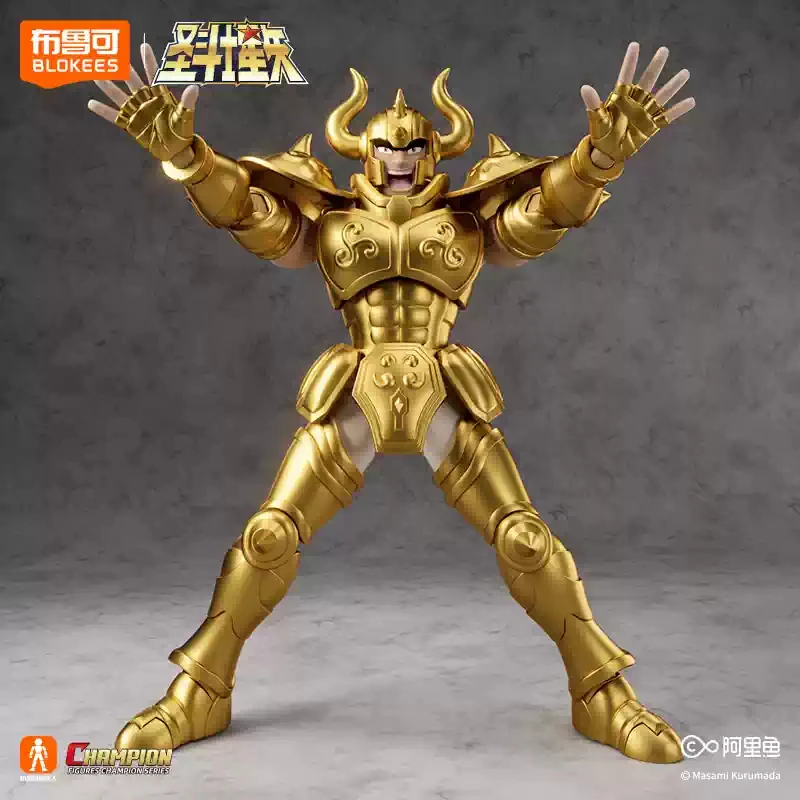 ของเล่นสะสมจากอนิเมะเซนต์เซย่า รุ่นอัลเดบารัน ราศีพิจิตร ชุดทองคำ รุ่นแชมป์เปี้ยน แบบขยับได้
