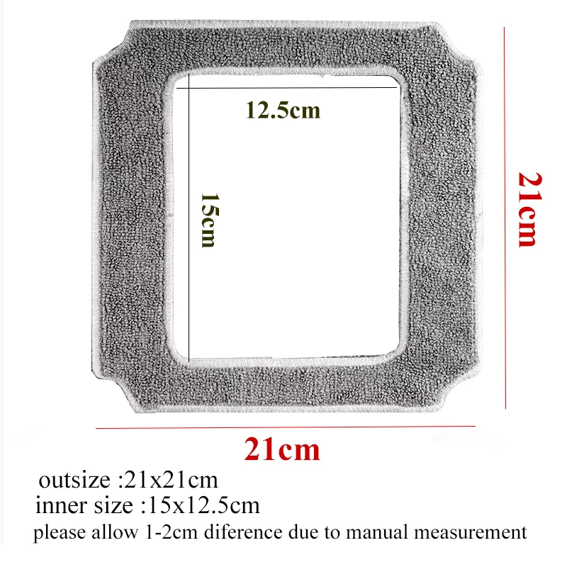 6 stks Glazenwassers voor ABIR WD8, Herbruikbare Microfiber Glas Dweildoek voor Stofzuiger Robot, 21 cm Dikke Reinigingsdoeken