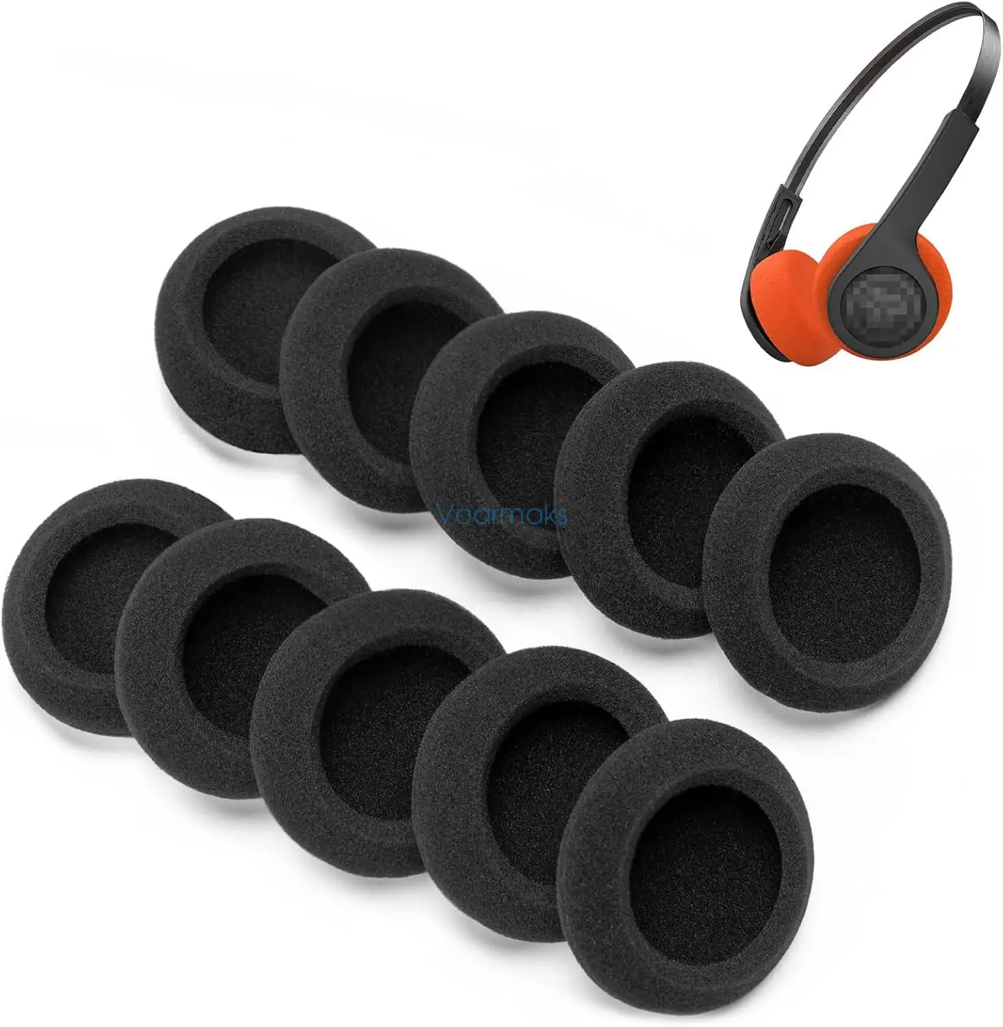

Voarmaks 5 Pairs Ear Pads For JLAB Rewind, Rewind 2 Wireless Headphones, 4-5mm Thickness High Density Foam Cushion Earpads