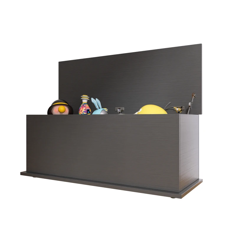 Black Lift Top Wood Box Storage Chest Trunk Entryway Bench Organizer For Home Living Room Bedroom Practical Home Furniture