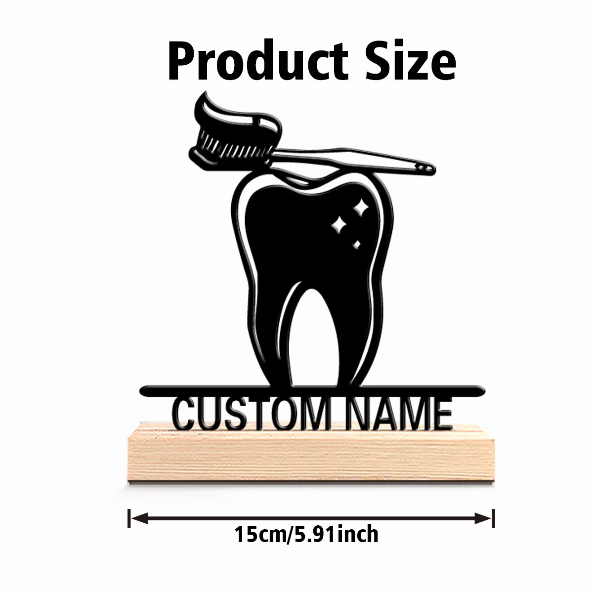 1pc Cartoon Personalized Custom Teeth Metal Statues Suitable for Dentists Medical Staff Desktop Decorative Arts Office