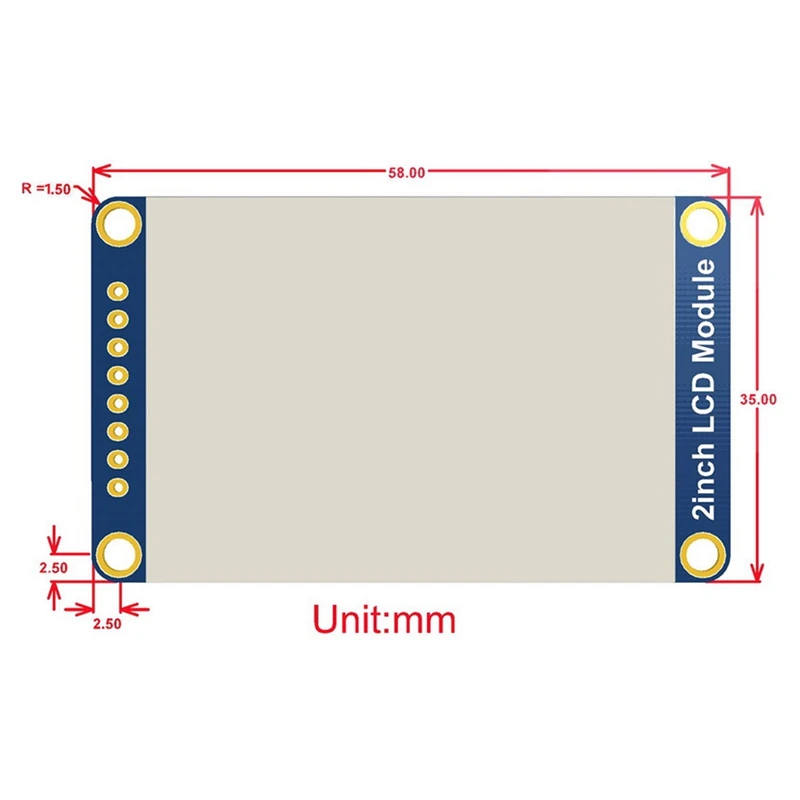 Waveshare 2-Zoll-IPS-LCD-Display für Raspberry Pi Pico, 65K RGB-Farben, 320 x 240 Pixel, SPI-Schnittstelle, eingebetteter ST7789VW-Treiber
