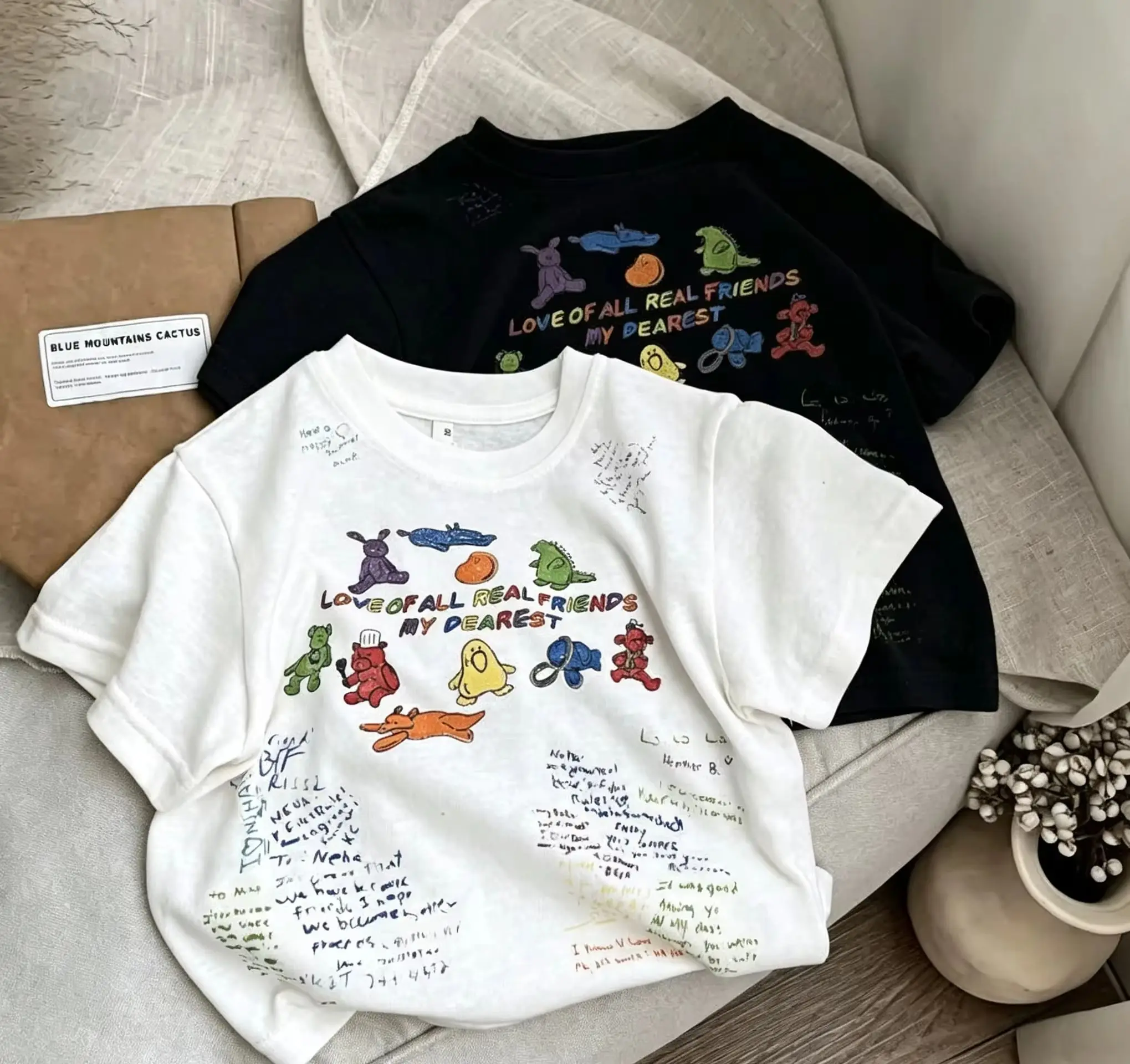 2025 Cartoon Baby T-shirts Korea Style Children's Baby Short Sleeve Printing Tees For Boys Girls
