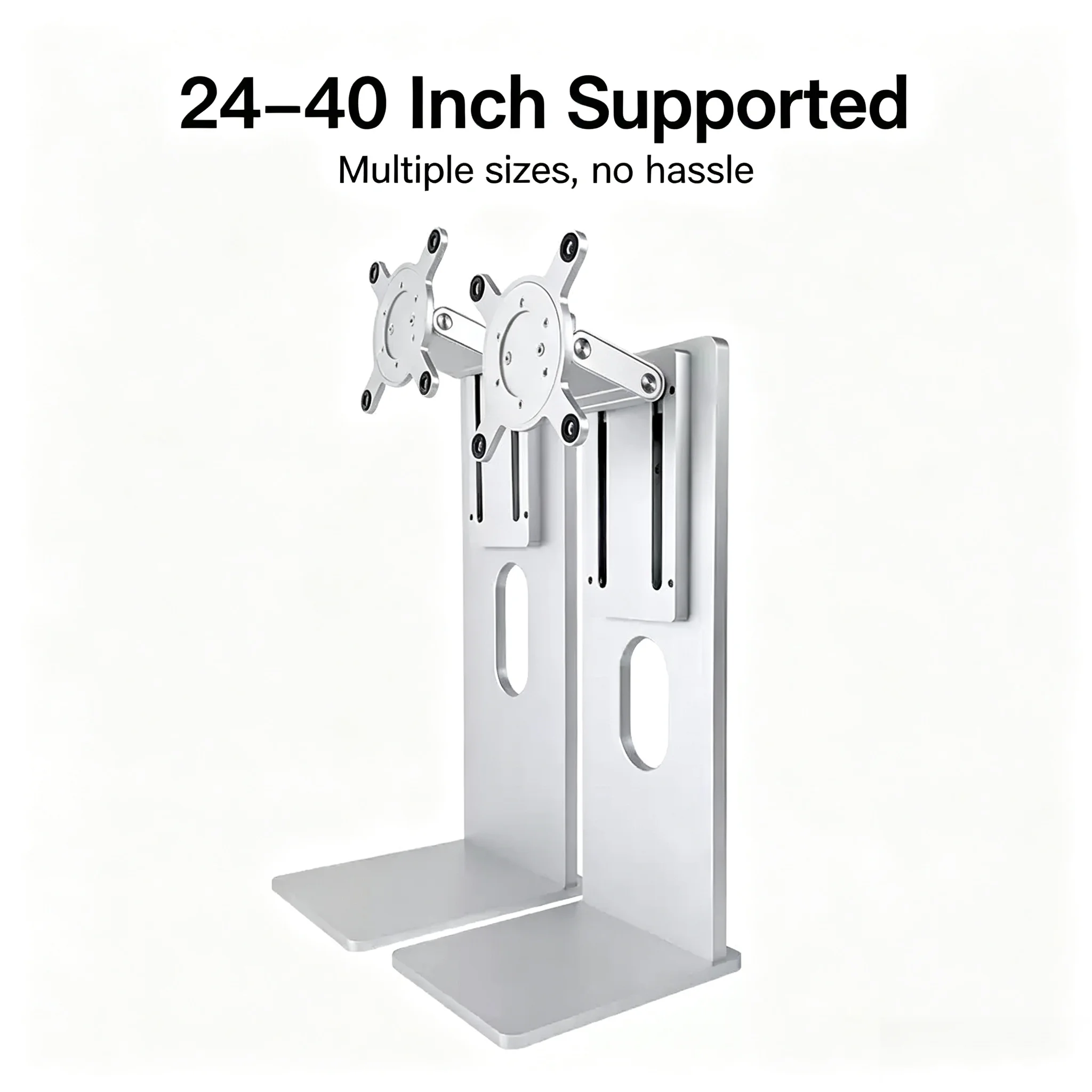 Aluminum Monitor Stand 27‑32 Inch Monitor Base Bracket Height Adjustable Swivel Tilt Rotating Desktop Support Foot Stand