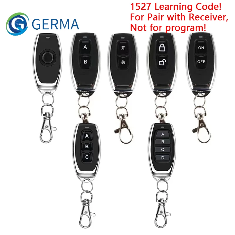 GERMA 433 Mhz RF 1 2 3 4 CH EV1527 learning Code Remote Controls Wireless Transmitter Switch for garage door gate