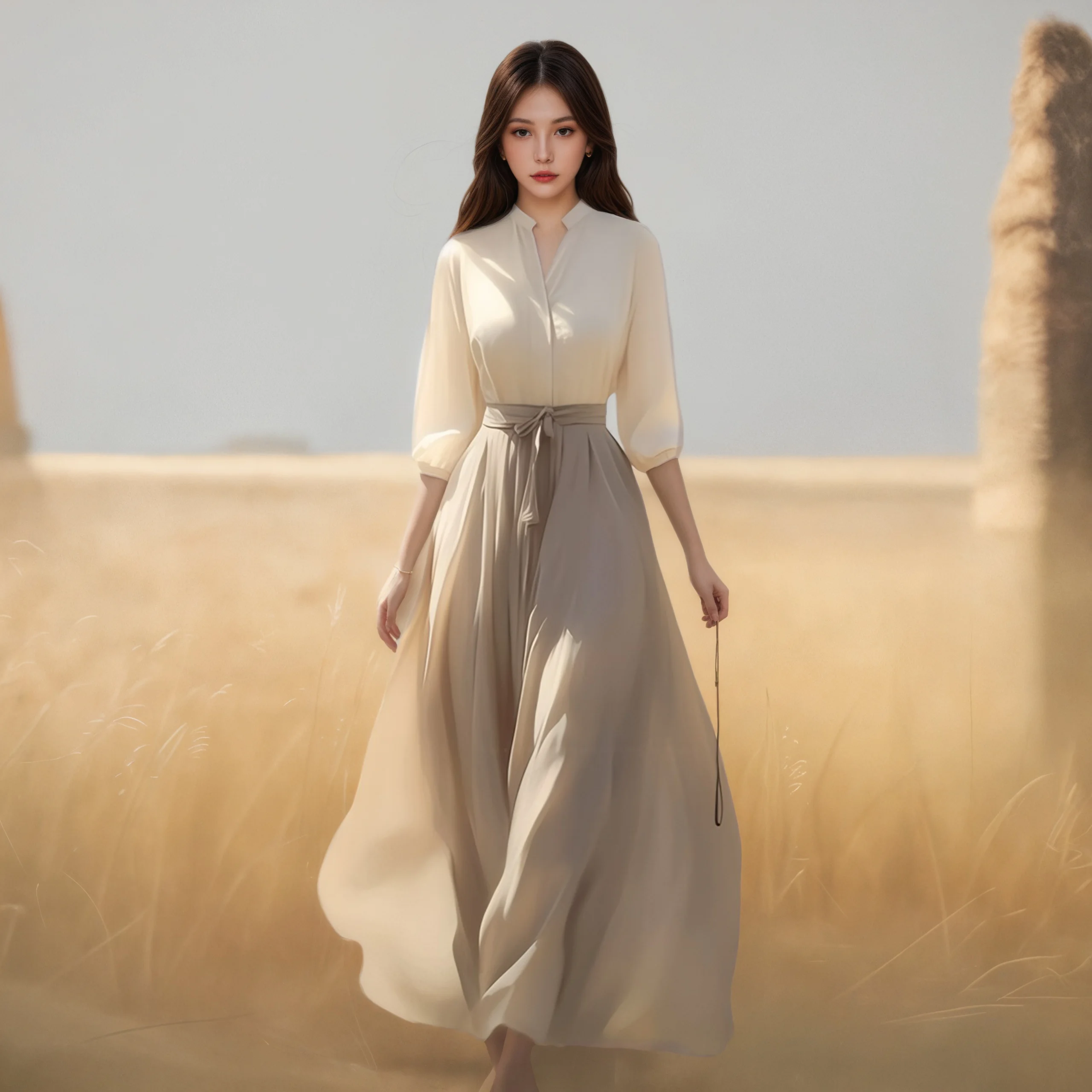 

Элегантный летний комплект из двух предметов для милых отпуска, женская рубашка с v-образным вырезом и рукавом три четверти, топ + длинная юбка трапециевидной формы, офисные костюмы OL